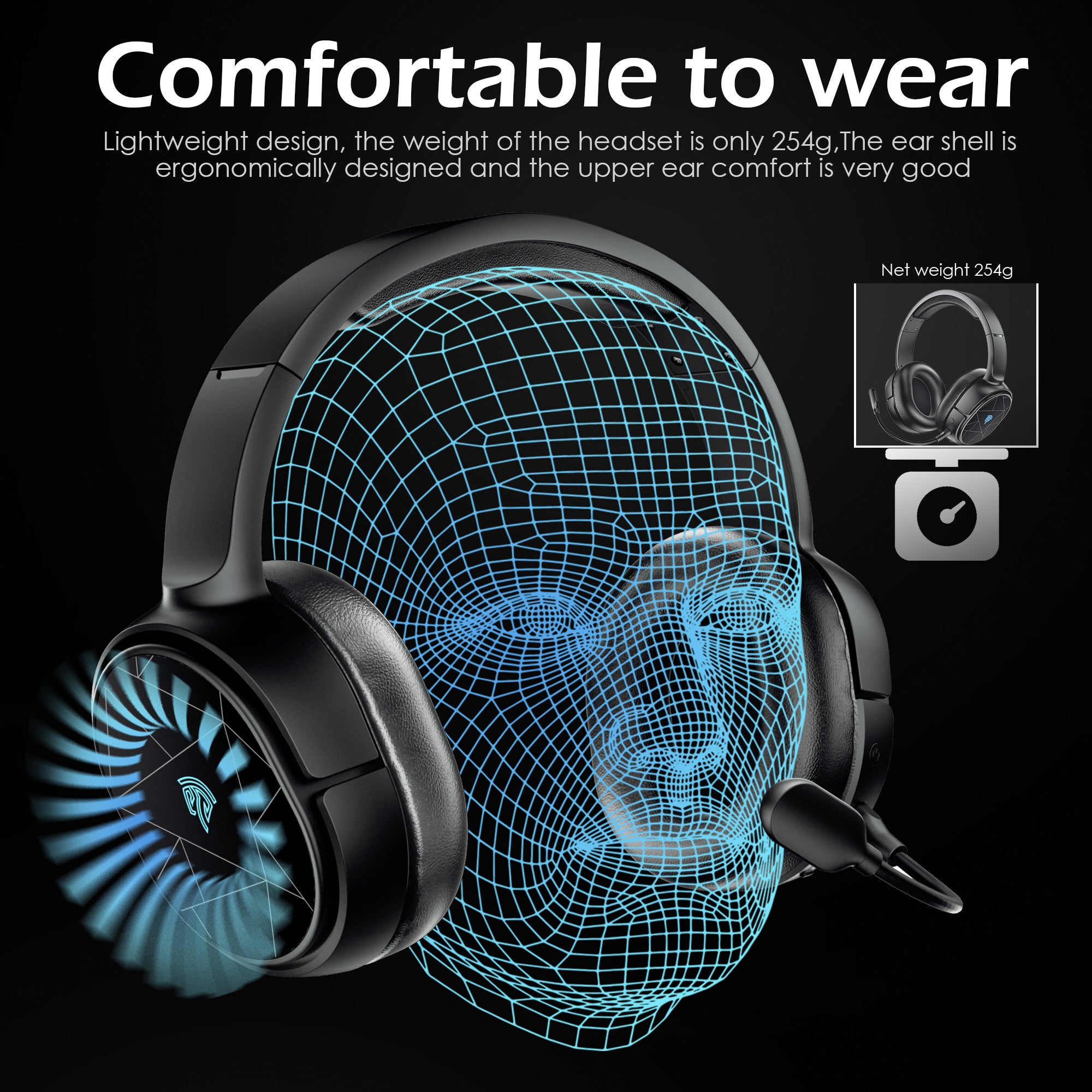 EASYSMX V10W Wireless Headphones Over-Ear Bluetooth Gaming Headset with Microphone for PC PS5 PS4 EASYSMX V10W Wireless Headphones Over-Ear Bluetooth Gaming Headset with Microphone for PC PS5 PS4